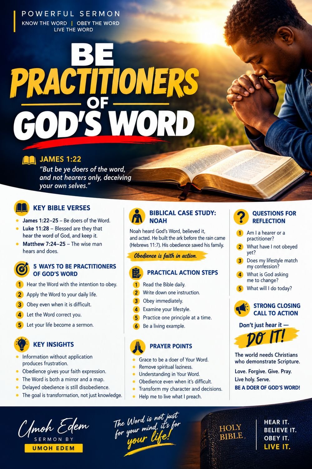 Sermon poster: Be Practitioners of God’s Word