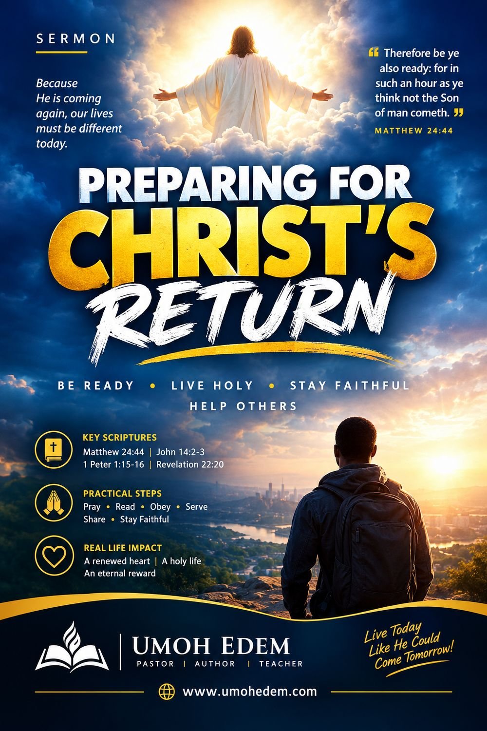 Sermon poster: Preparing for Christ’s Return