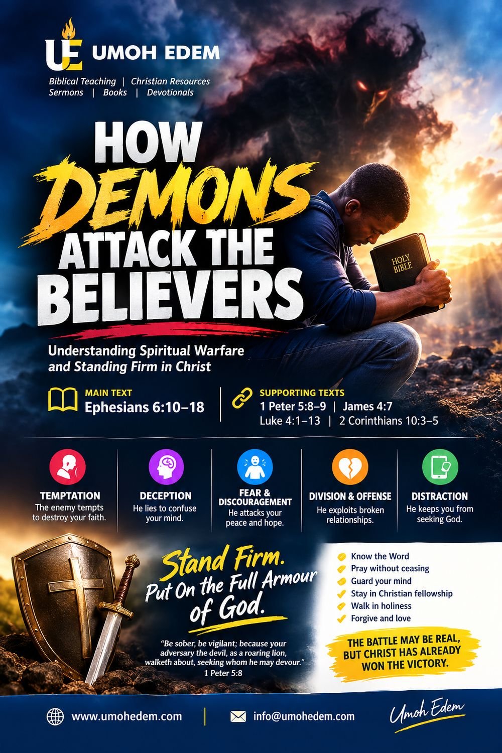 Sermon poster: How Demons Attack the Believers