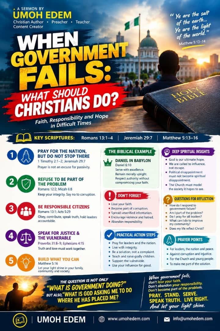 Sermon poster: When Government Fails – What Should Christians Do?