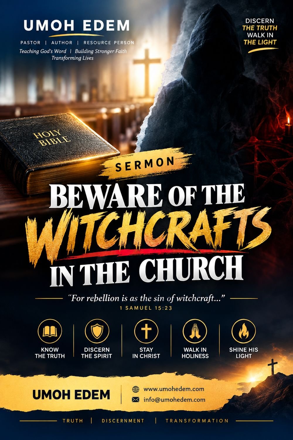 Sermon poster: Beware of the Witchcrafts in the Church